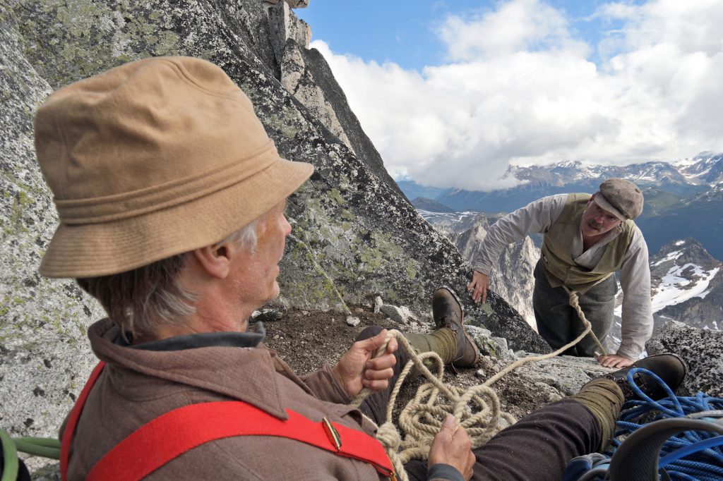 Garry Reiss uses an old­-fashioned waist belay technique