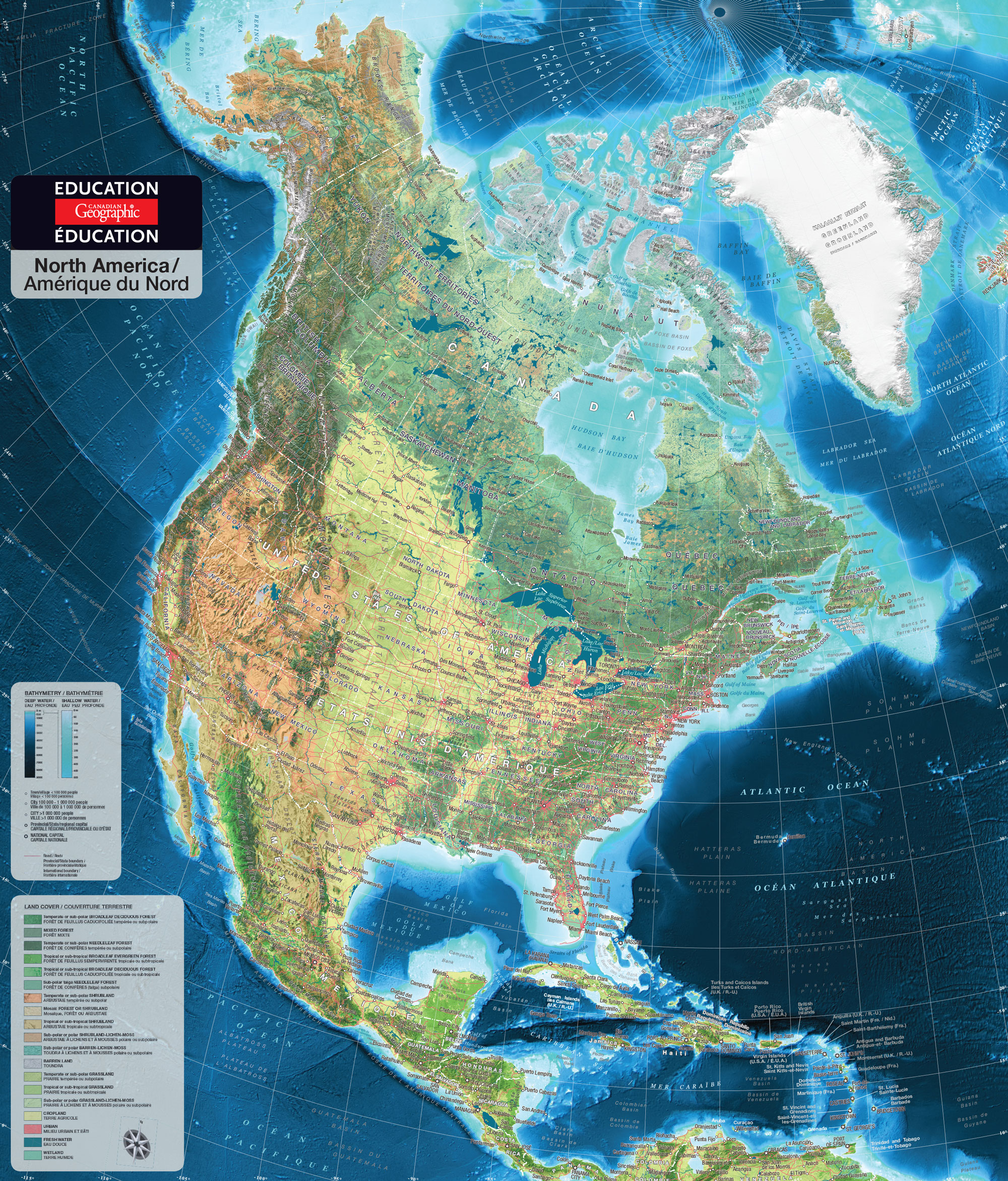 New Rip Proof Classroom Map Of Canada Now Available Canadian Geographic Cg Ed Synthetic Map Front 