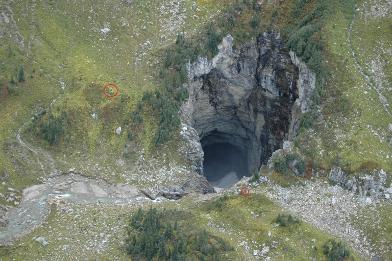 The entrance to the massive cave recently discovered in Wells Gray Provincial Park, B.C.