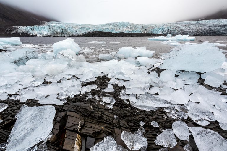 ice chunks near glacier