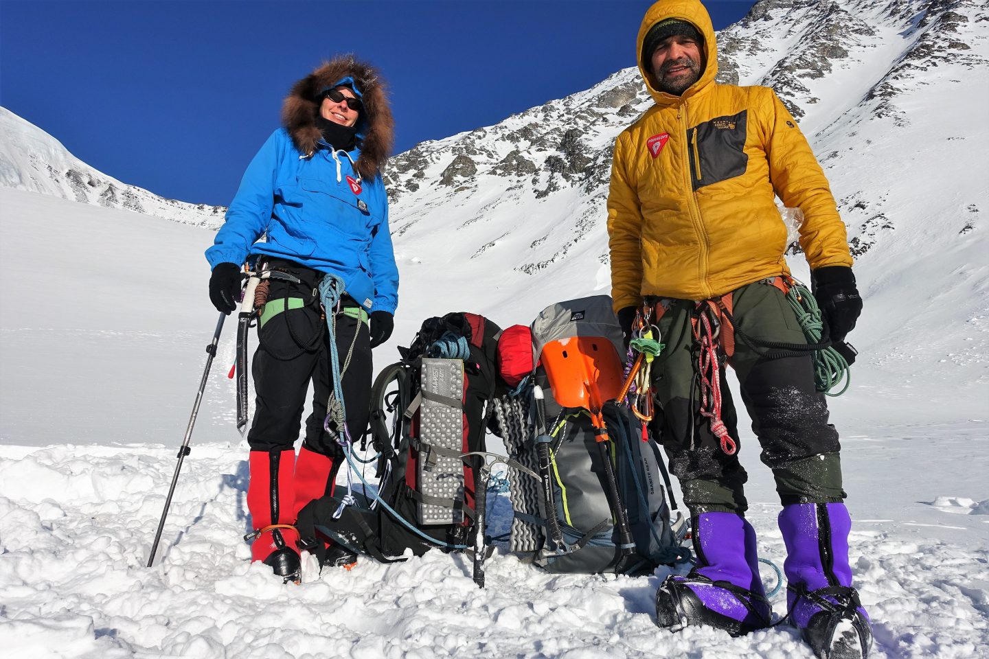 Pascale Marceau and Lonnie Dupre on a previous expedition in Alaska