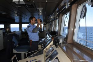 Looking out from the Canadian Coast Guard's CCGS Sir Wilfrid Laurier