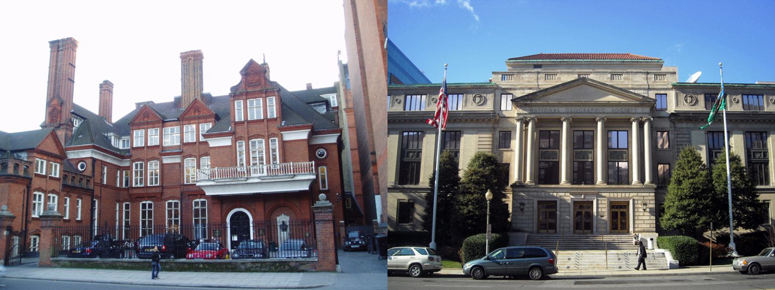 The headquarters of the Royal Geographical Society and the National Geographic Society