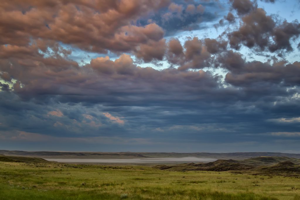A colourful variable sky over grasslands ecosystem 