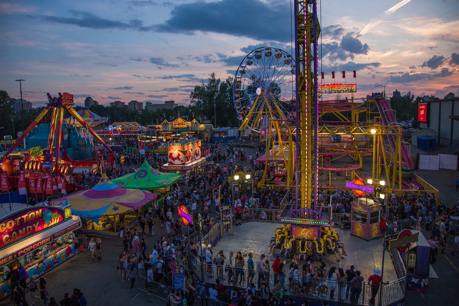 Sunset on the Calgary Stampede midway