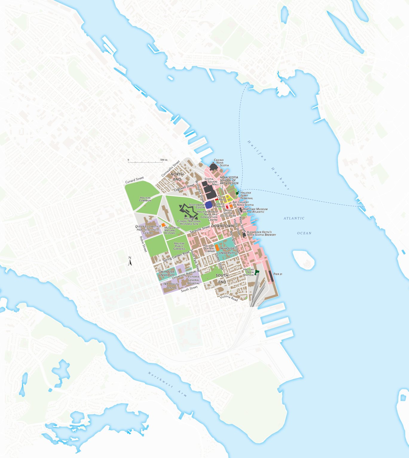 A map of downtown Halifax