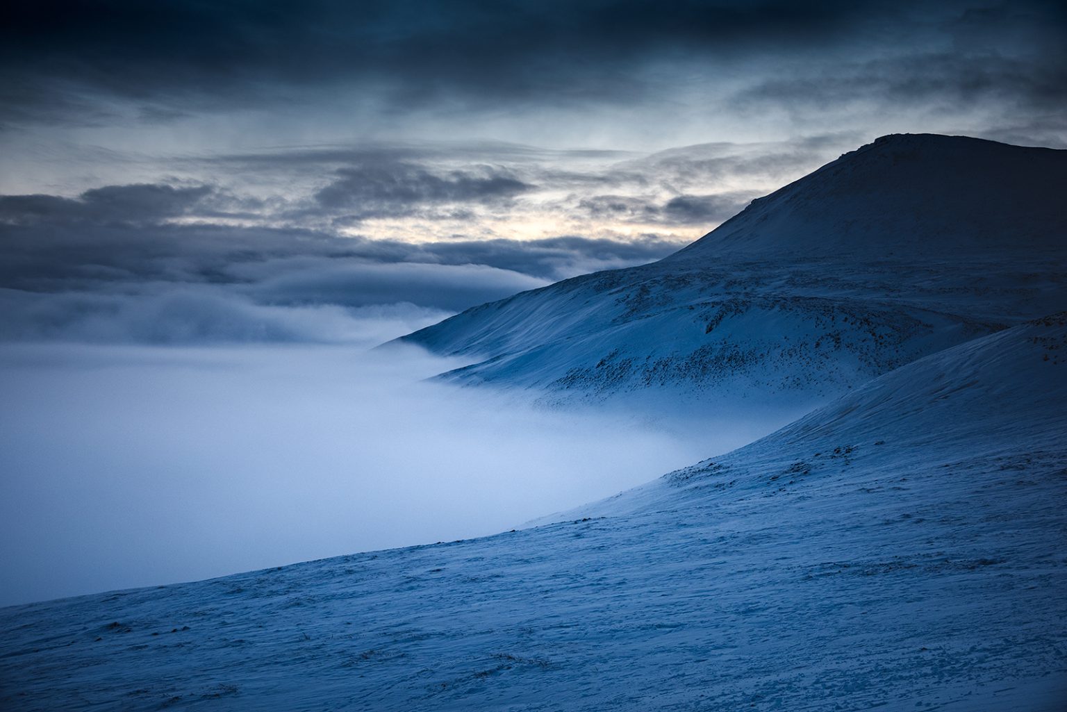 Fog in the Richardson Mountain Range in the Northwest Territories