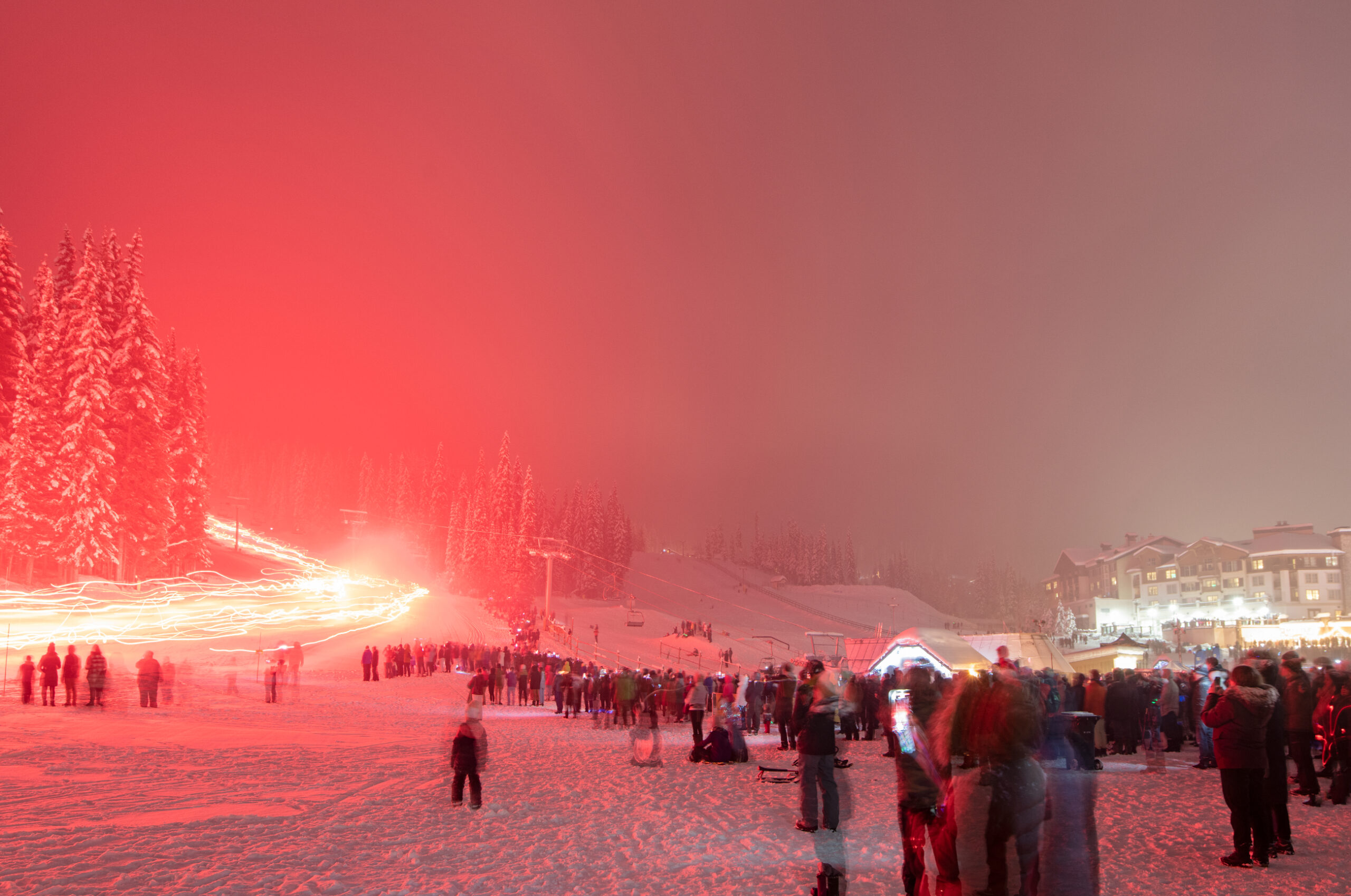 Alpine night skiing by torchlight A New Year’s moment in Sun Peaks