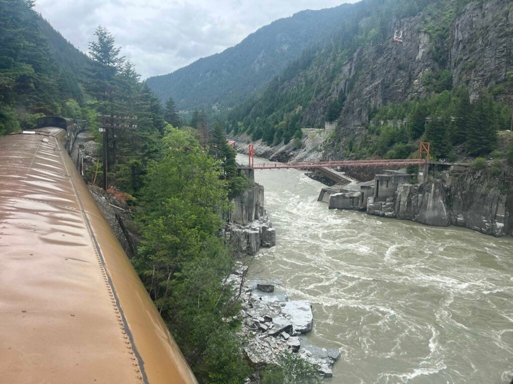 A view of Hells Gate on the Fraser River